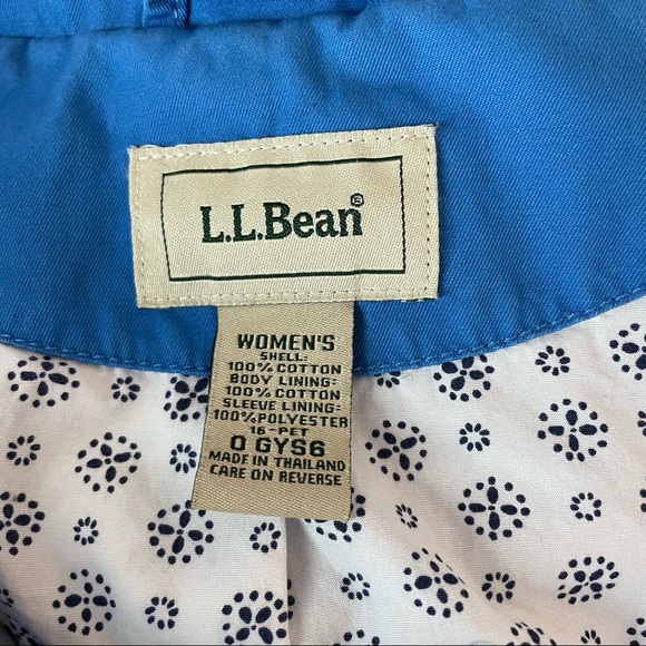 LL Bean Women’s Blue Long Sleeve Blazer Jacket Size 16 Petite *SEE MEASUREMENTS* - Picture 4 of 4